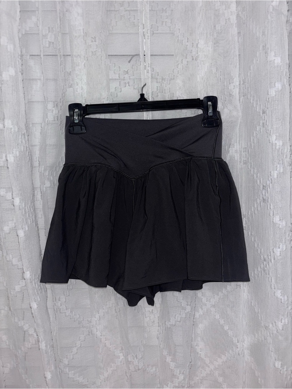 Aerie Crossover Charcoal Gray High-Waist Skort Shorts
